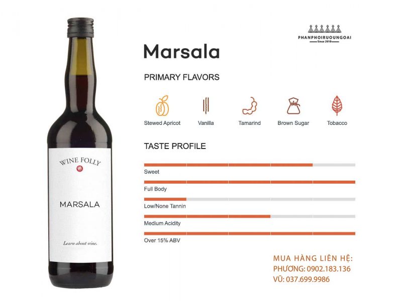 Thông tin về hương vị của rượu Marsala 
