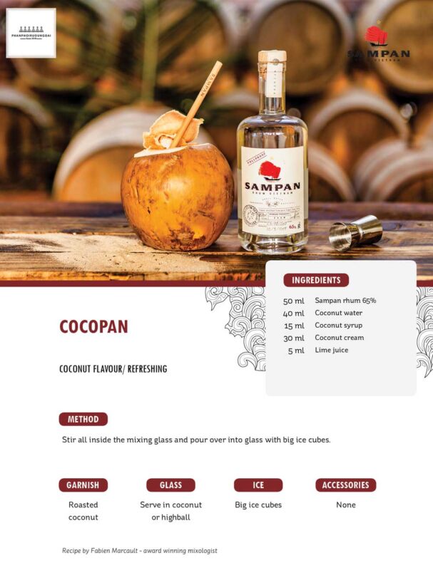 Công thức làm Cocktail Cocopan từ Rhum Sampan 