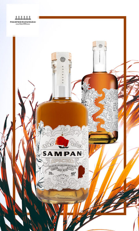 Rượu Rhum Sampan Spice một loại rượu Rhum tối màu 
