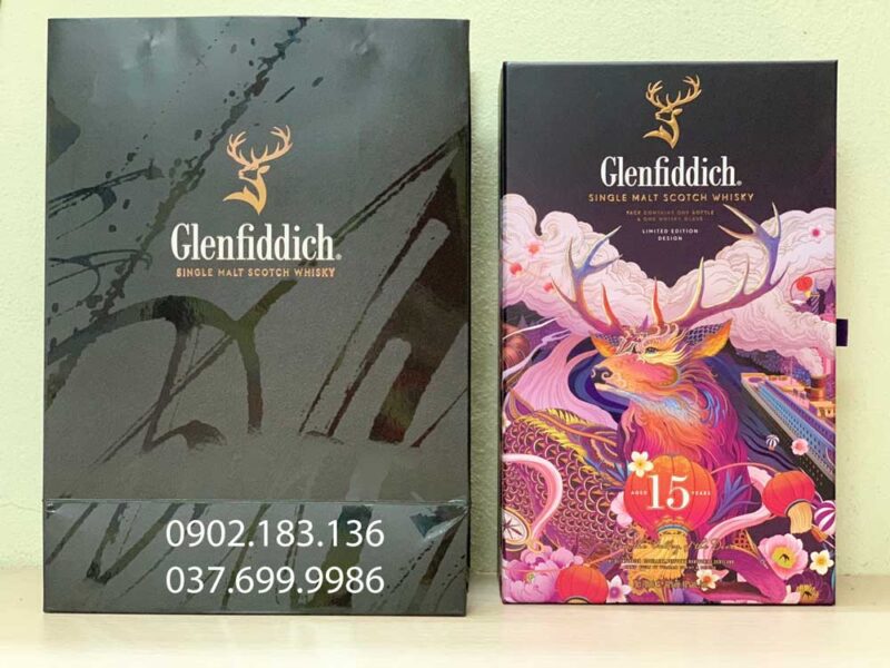 Ảnh thực tế rượu Glenfiddich 15 năm hộp quà tết 2021 cho biếu tặng