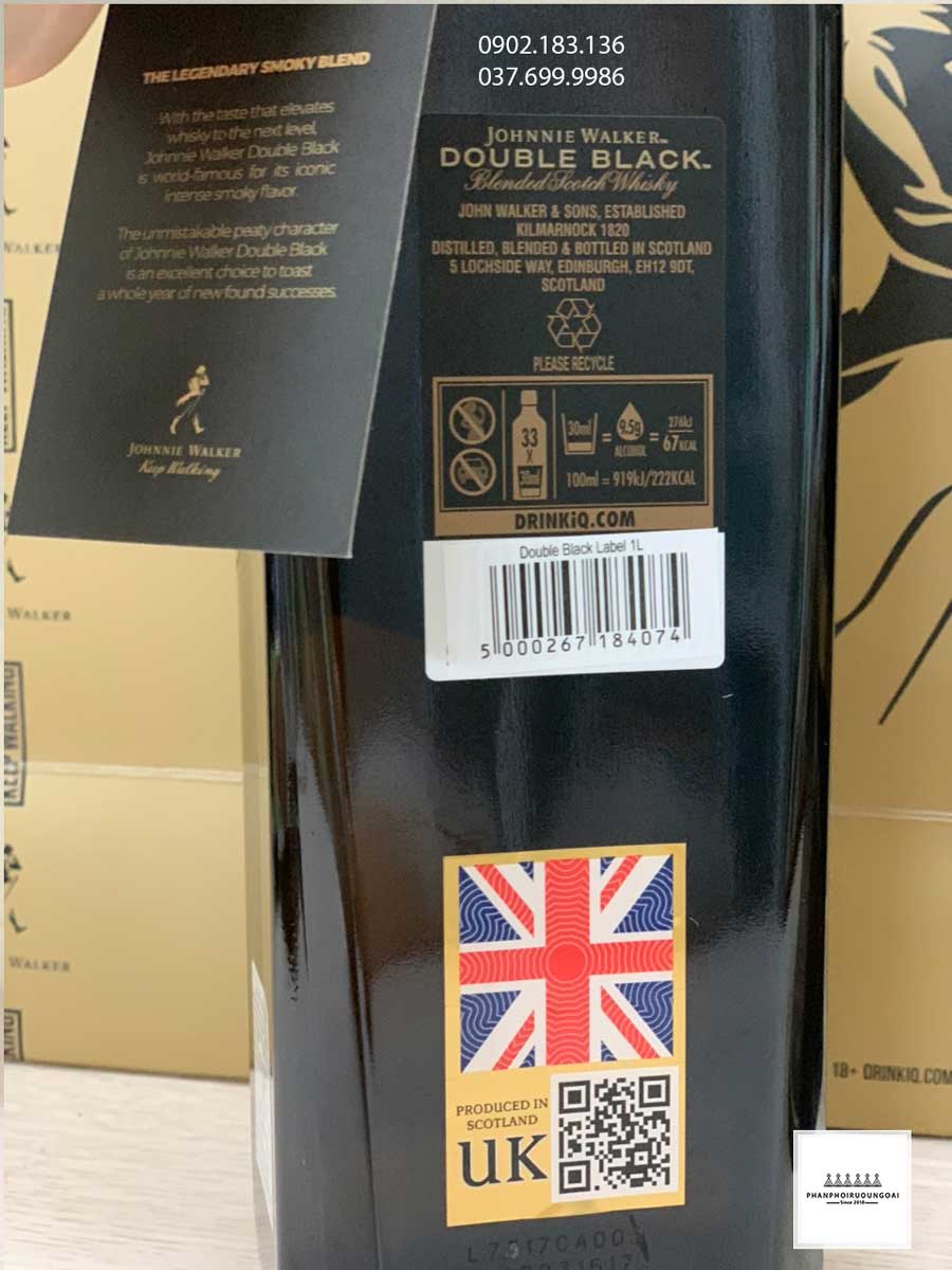 Barcode xác thực nguồn gốc sản phẩm rượu Johnnie Walker Double Black 2021 