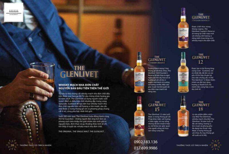 Bộ sưu tập các loại rượu The Glenlivet được cung cấp trên thị trường Việt Nam Bộ sưu tập các loại rượu The Glenlivet được cung cấp trên thị trường Việt Nam