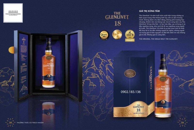 Giá trị xứng tầm với rượu Glenlivet 18 hộp quà tết 2021