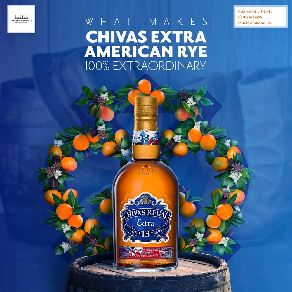 Hương vị độc đáo của rượu Chivas Extra 13 năm American Rye Cask 