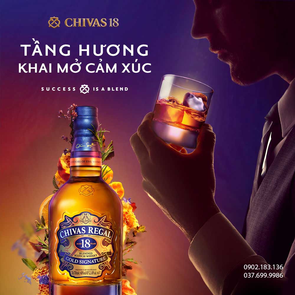 Nhiều tầng hương vị khai mở cảm xúc với Chivas 18 Gold Signature Nhiều tầng hương vị của rượu Chivas 18 khai mở cảm xúc