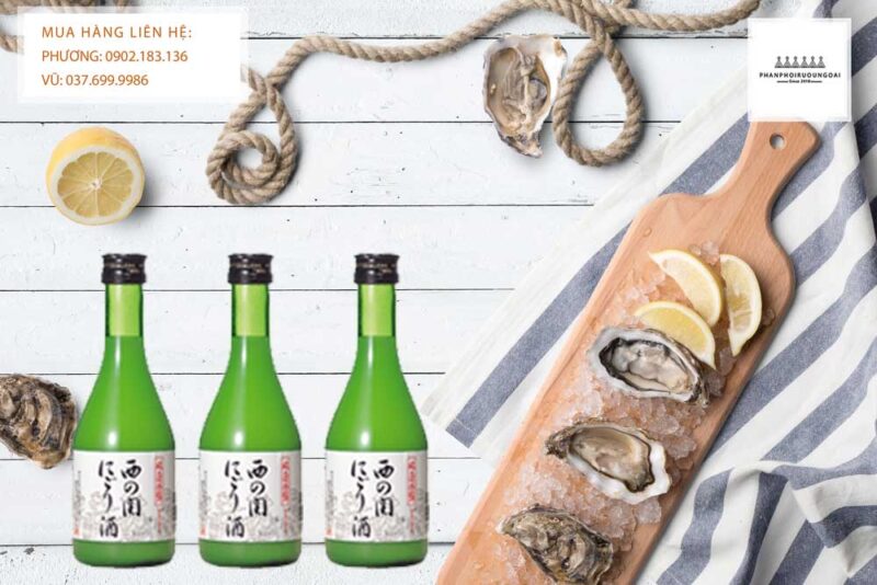 Rượu Sake Nishi No Seki Nigori Zake 300 ml va hai san 