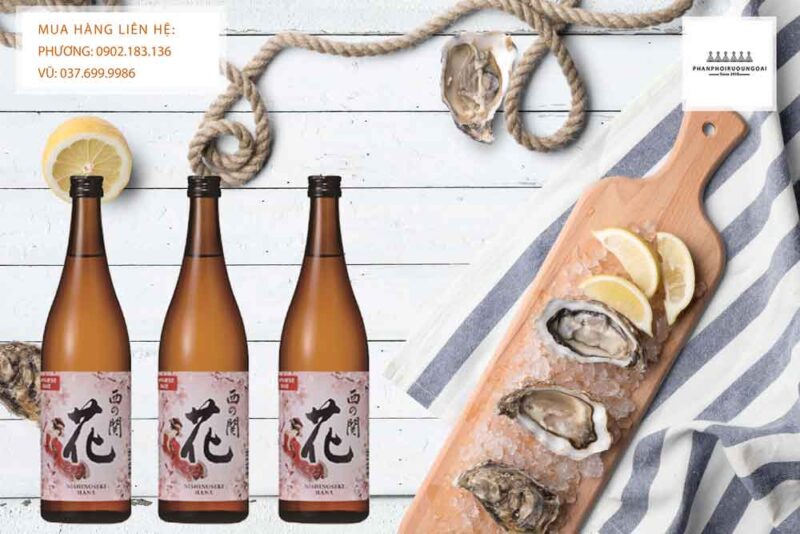 Rượu Sake Nishi No Seki Hana 720 ml sử dụng với món hải sản 