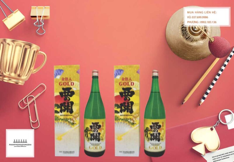 Rượu Sake Nishino Seki Gold Leaf 1.8 L cho biếu tặng 2021 