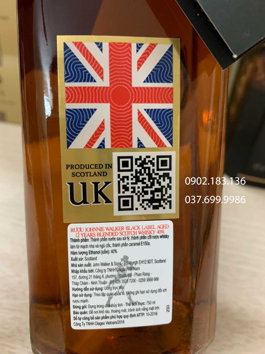 tem phụ của rượu Johnnie Walker Black Label chính hãng tại Việt Nam Tem phụ của rượu Johnnie Walker Black Label chính hãng