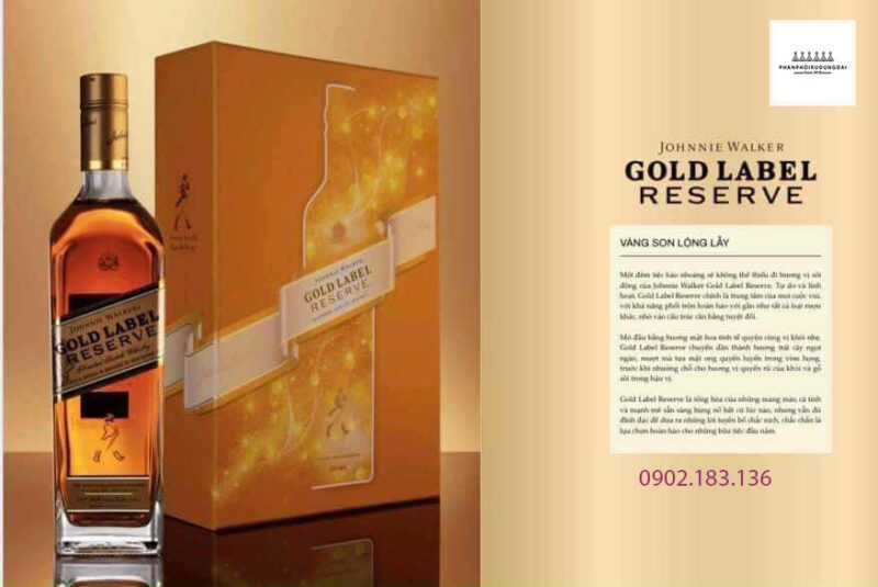 Rượu Johnnie Walker Gold Label Reserve hộp quà tết 2021 Vàng son lộng lẫy với rượu Johnnie Walker Gold Label Reserve hộp quà tết 2021