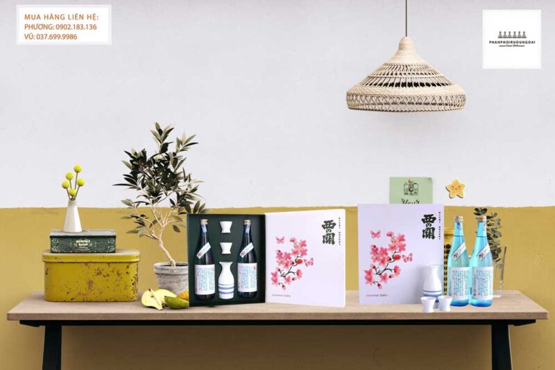 Ảnh Chụp Rượu Sake Nishino Seki Hiya 720 ml hộp quà tết 2021 cho biếu tặng