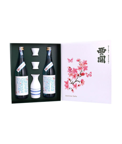 Mở hộp rượu Sake Nishino Seki Hiya hộp quà tết 2021
