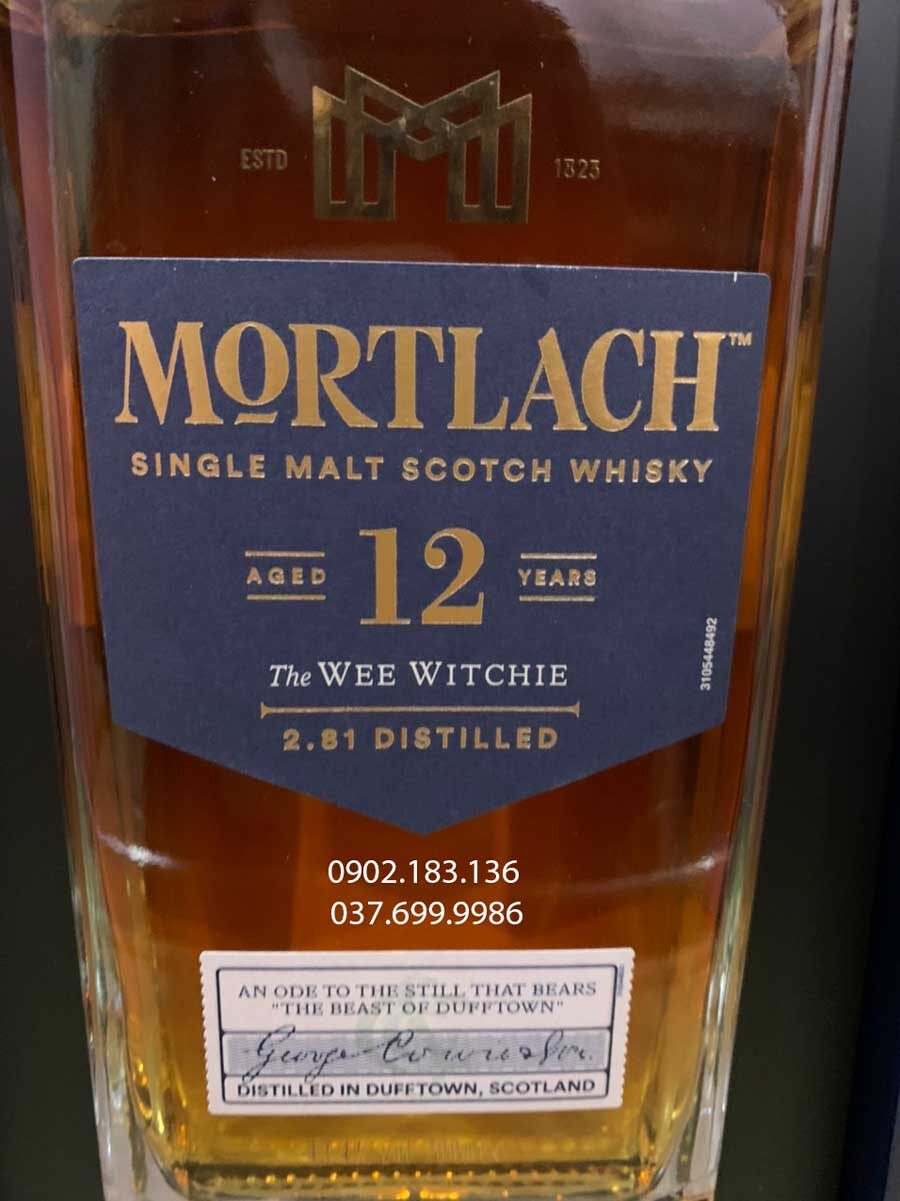 Nhãn trước của rượu Mortlach 12 năm Nhãn trước của rượu Mortlach 12 năm