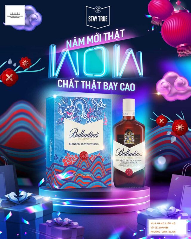 Rượu Ballantine's Finest hộp quà tết 2021 - Bay Thật Cao