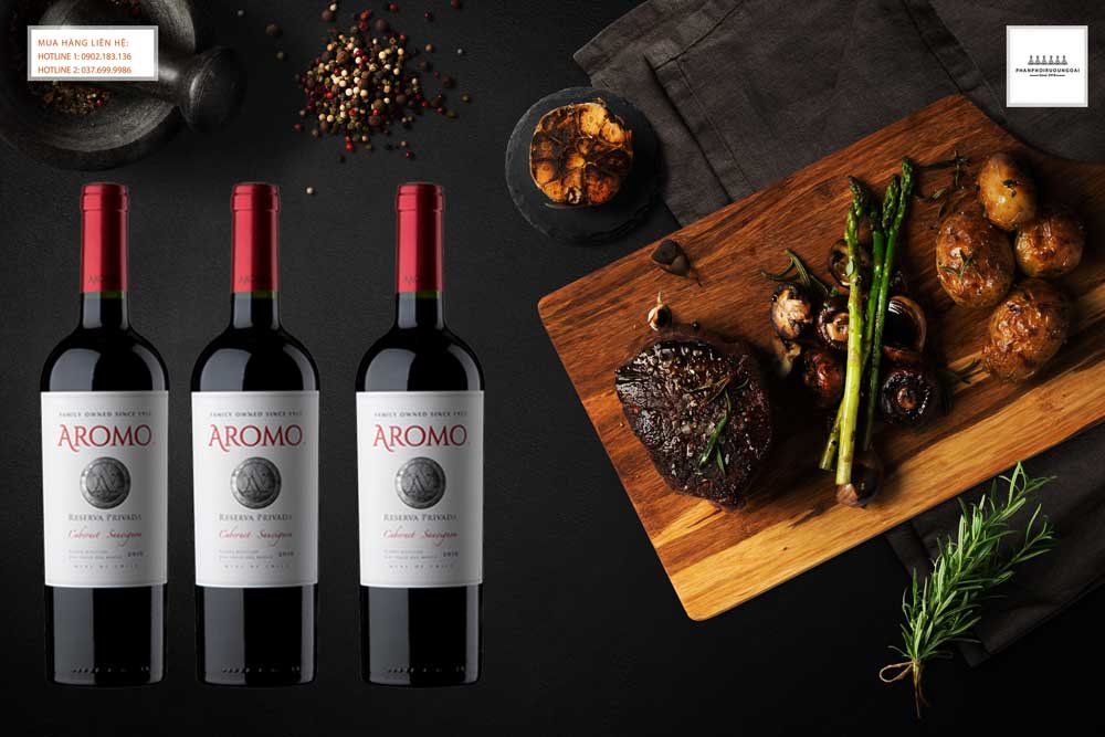 Thưởng thức rượu vang Chile Vina Aromo Reserva Privada Cabernet Sauvignon 