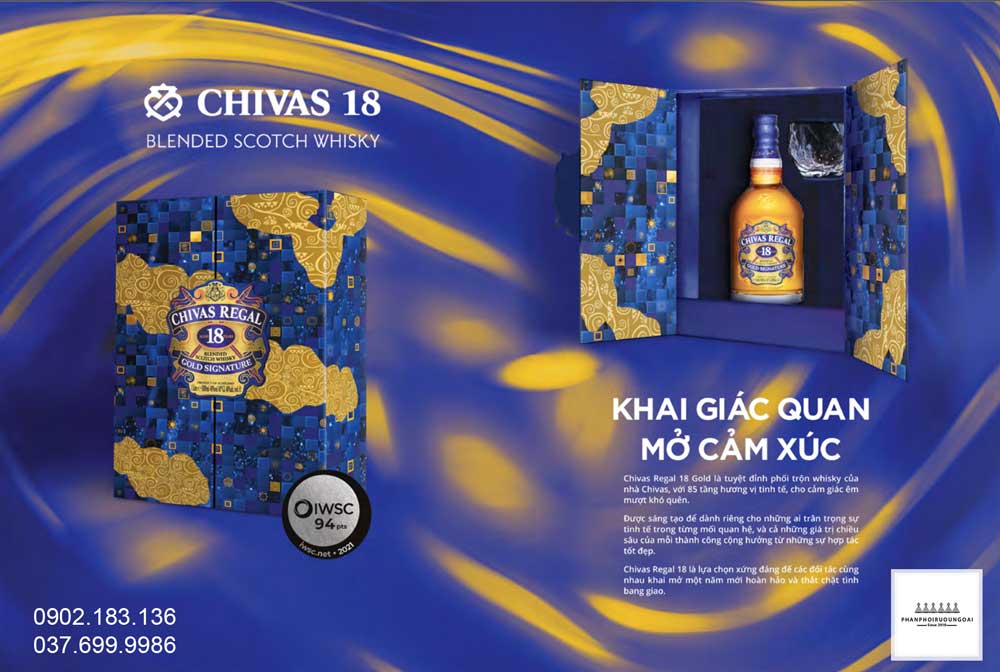 Khai giác quan mở cảm xúc với rượu Chivas 18 hộp quà tết 2022