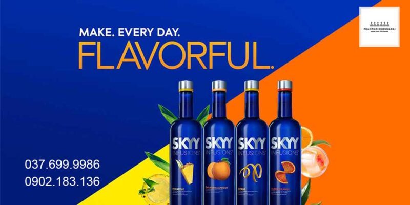 Các loại hương vị rượu Vodka Skyy