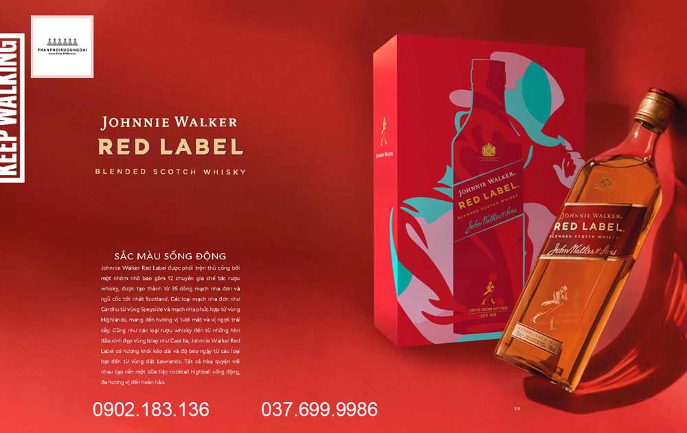 Catalog rượu Johnnie Walker Red Label hộp quà tết 2022