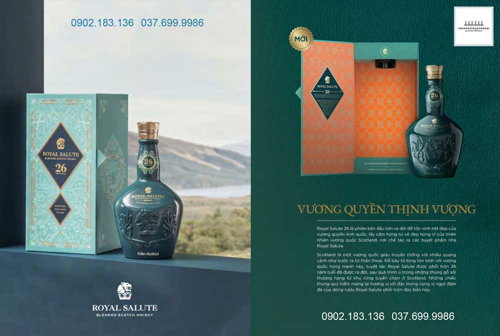 Royal Salute 26 year old - Vương quyền thịnh vượng Chivas 26 năm là đại diện cho cảnh quan của Scotland và vương quyền thịnh vượng