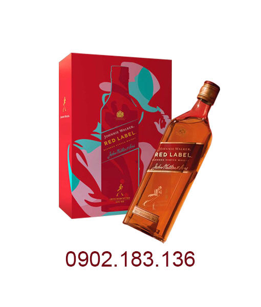 Johnnie Walker Red Label hộp quà tết 2022 Hộp rượu Johnie Walker Red Label tết 2022 sang trọng và lịch lãm