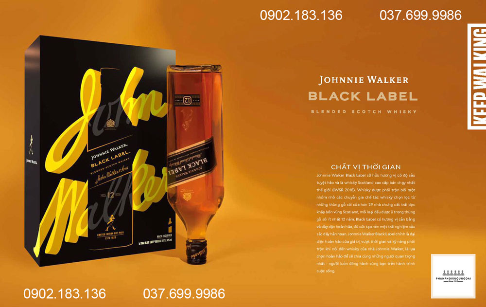 Rượu Johnnie Walker Black Label hộp quà tết 2022 - hương vị vượt thời gian