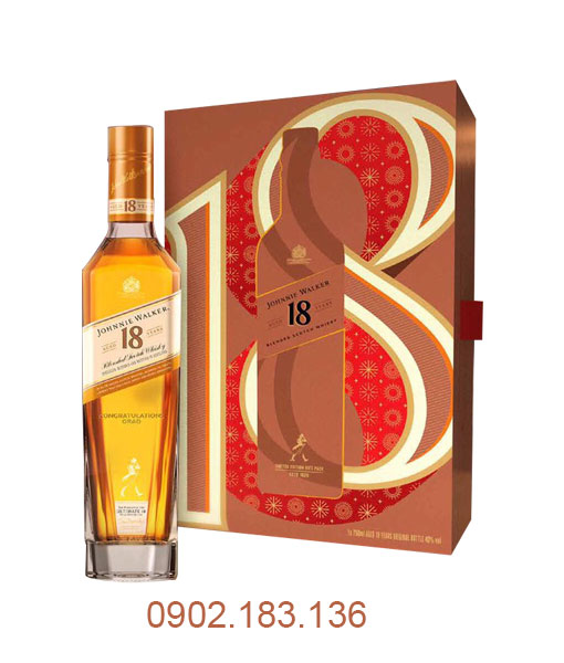 Rượu Johnnie Walker 18 năm hộp quà tết 2022