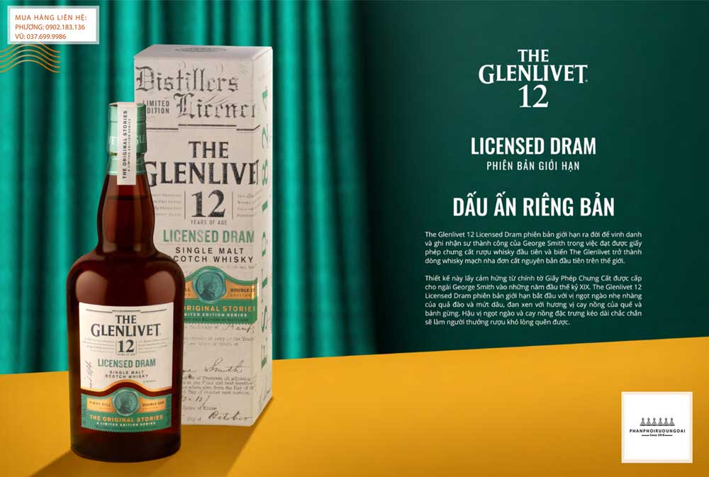 Rượu The Glenlivet 12 Licsensed Dram dấu ấn riêng bản 2022