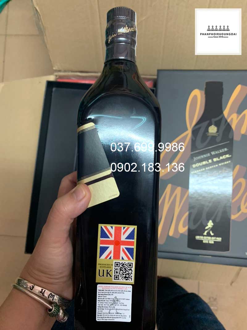 Tem phụ của rượu Johnnie Walker Double Balck Label hộp quà tết 2022 