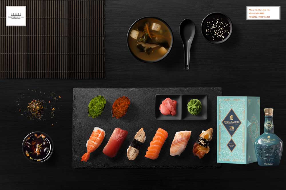 Royal Salute 26 Year Old trong bữa tiệc sang trọng Thưởng thức rượu Chivas 26 năm với Sushi