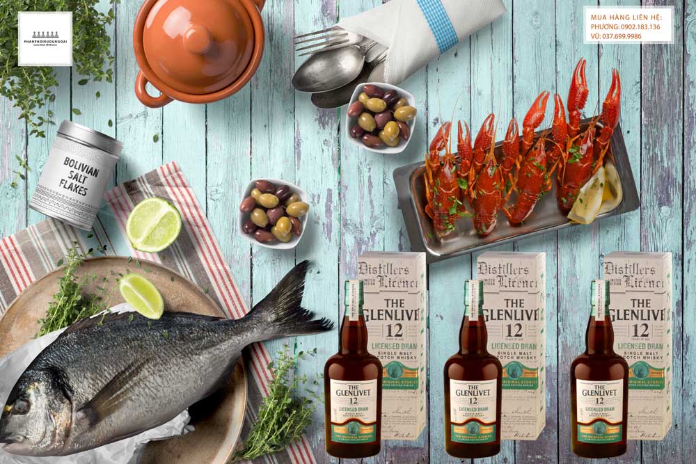 The Glenlivet 12 Licsensed Dram và hải sản Thưởng thức rượu The Glenlivet 12 Licsensed Dram và hải sản