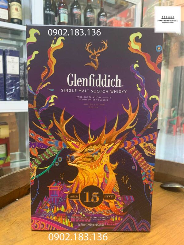 Ảnh Thực tế Rượu Glenfiddich 15 năm hộp quà tết 2023 Ảnh Thực tế Rượu Glenfiddich 15 năm hộp quà tết 2023