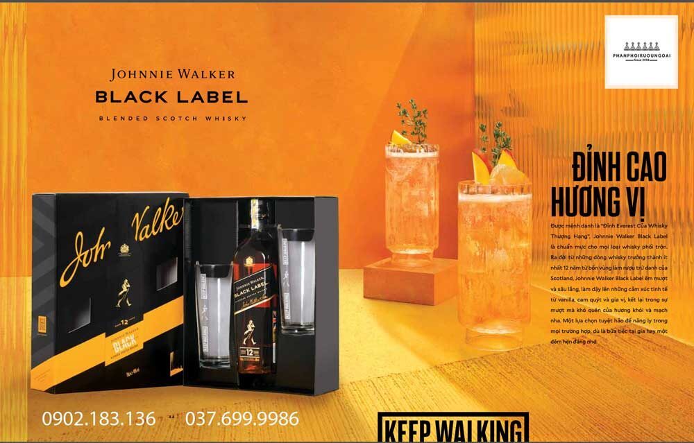 Đỉnh cao của hương vị của các loại rượu whisky Johnnie Walker Black Label tết 2023