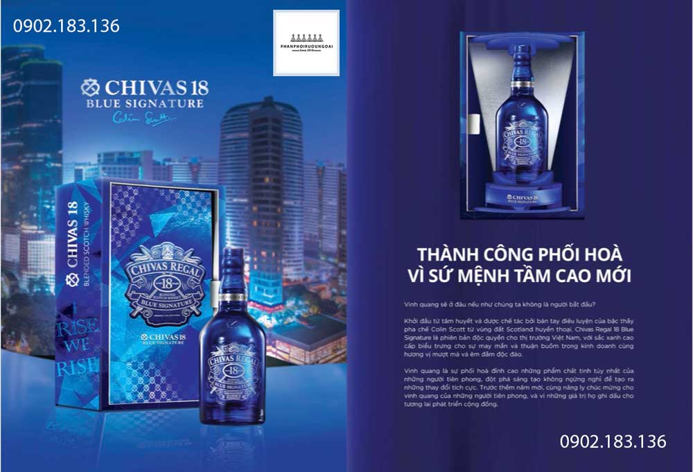 Rượu Chivas 18 Blue hộp quà tết 2023 sứ mệnh nâng tầm cao mới