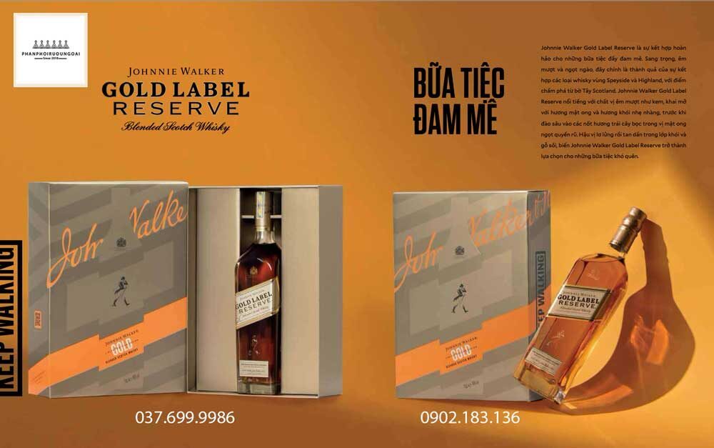 Rượu Johnnie Walker Gold Label Reserve hộp quà tết 2023 - bữa tiệc đam mê 