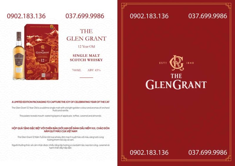 Ảnh Catalog Rượu Glen Grant 12 năm hộp quà tết 2023