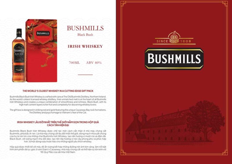 Rượu Bushmills Black Bush loại rượu whisky lâu đời nhất trên thế giới