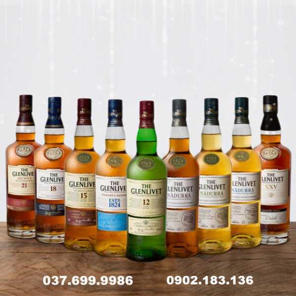 Bộ sưu tập các loại rượu Whisky của nhà The Glenlivet