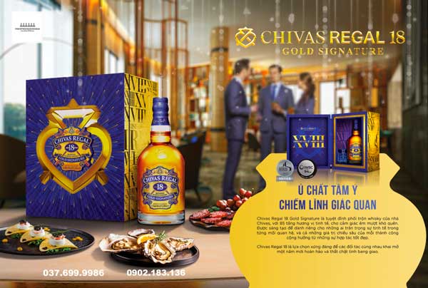 Hộp quà rượu Chivas 18 Gold Signature tết 2024