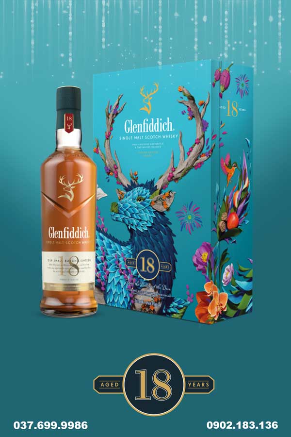 Rượu Glenfiddich 18 hộp quà tết 2024 Hộp quà tết rượu Glenfiddich 18