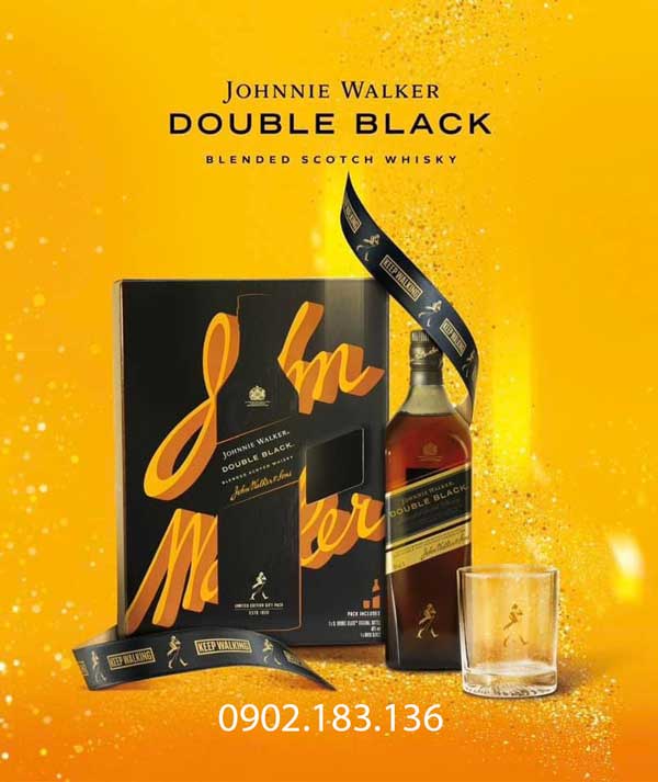Rượu Johnnie Walker Double Black Label hộp quà tết 2024