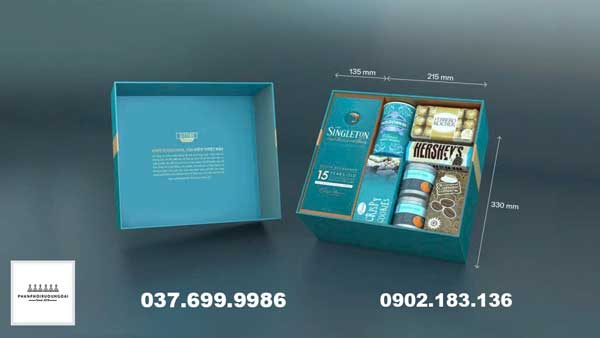 Mẫu hộp Hamper xanh cho tết 2024 của Diageo