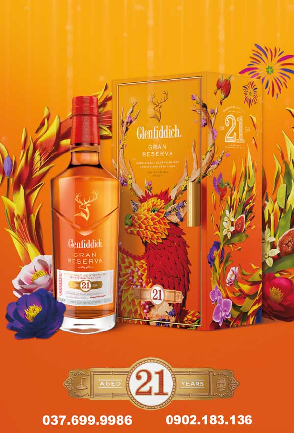 Rượu Glenfiddich 21 hộp quà tết 2024 Rượu Glenfiddich 21 Years Old Gran Reserva tết 2024