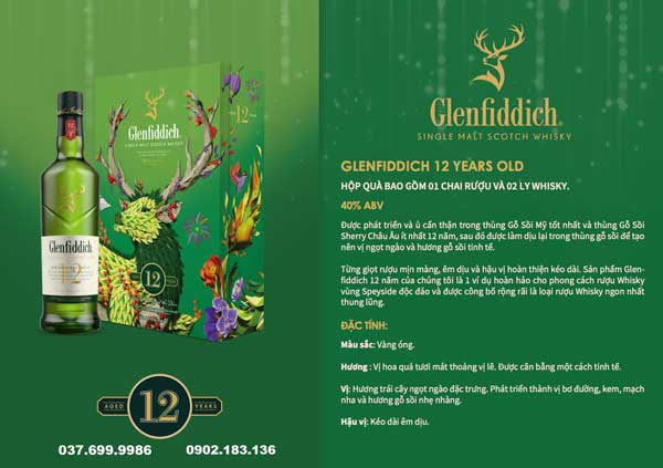 Rượu The Glenfiddich 12 hộp quà tết 2024