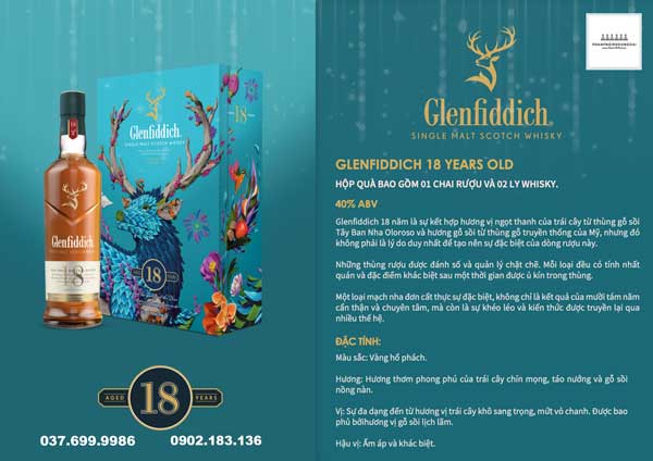 Rượu The Glenfiddich 18 hộp quà tết 2024