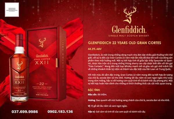 Rượu Glenfiddich 22 Years Old Gran Cortes 