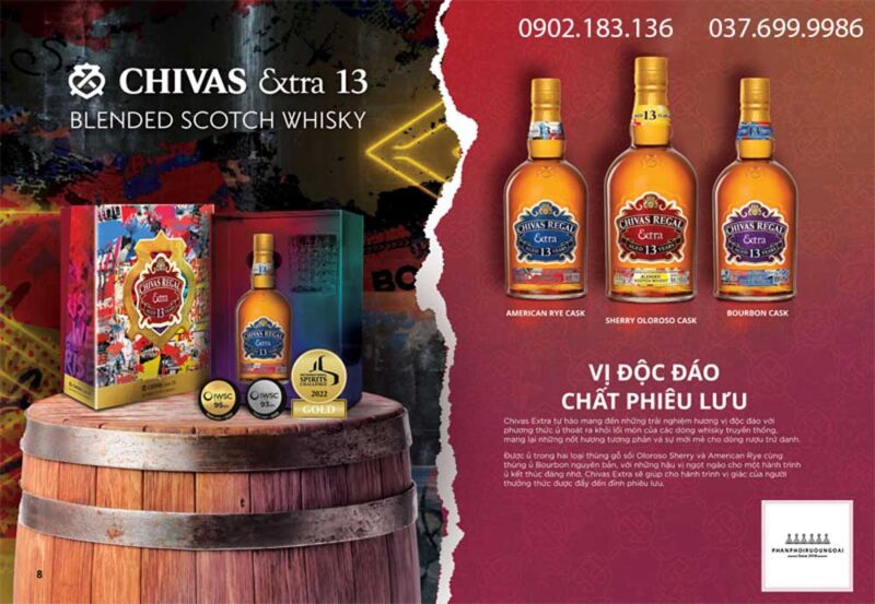 Các loại rượu Chivas Extra 13 cung cấp trên thị trường