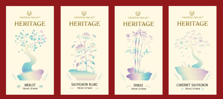 Nhãn chai trong hộp quà tứ quý an khang