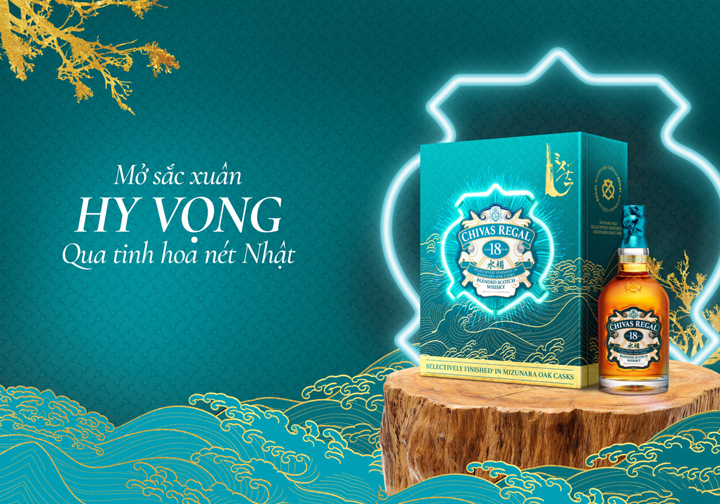 Chivas 18 Mizunara tết 2025 tinh hoa nét Nhật