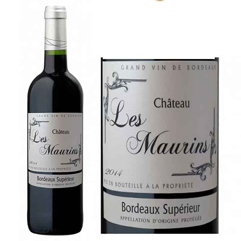 Rượu vang Chateau Les Maurins Rượu vang Bordeaux Superieur Les Maurins và nhãn chai