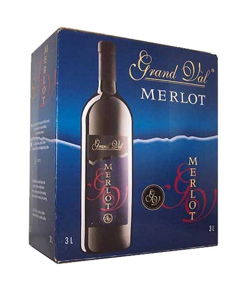 Rượu vang bịch Pháp 3 lít Grand Val Merlot